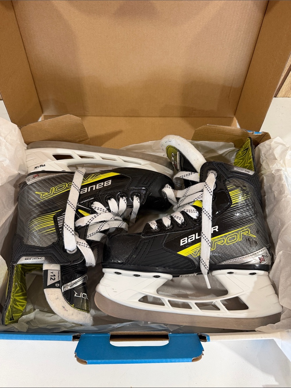 Bauer Kids Hockey Skates with Yellow Accents